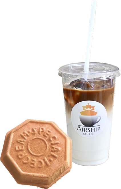 カフェラテとモナカ